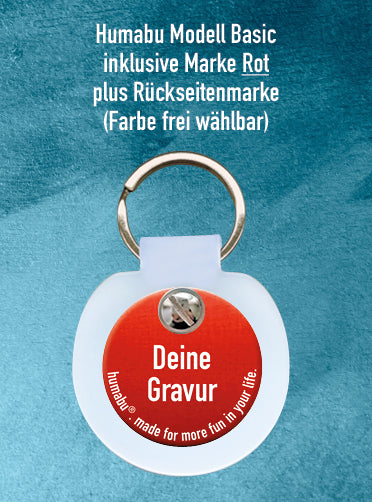Humabu Geschenkset - Hundemarke selbst gestalten, am Basic-Modell montiert, persönliche Geschenkidee