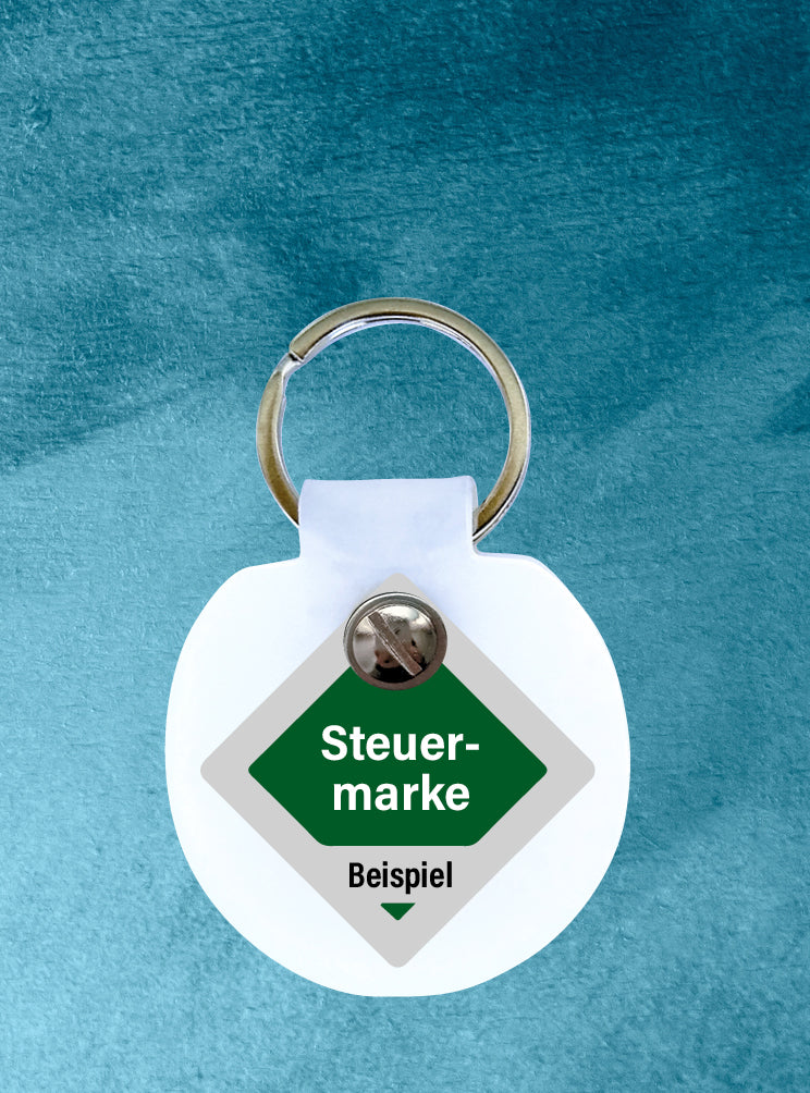 Humabu, der antiklimper Hundemarkenbund, Basic, weiß, Hundemarke geräuschlos, klapperfrei, Hundemarkentasche wetterfest