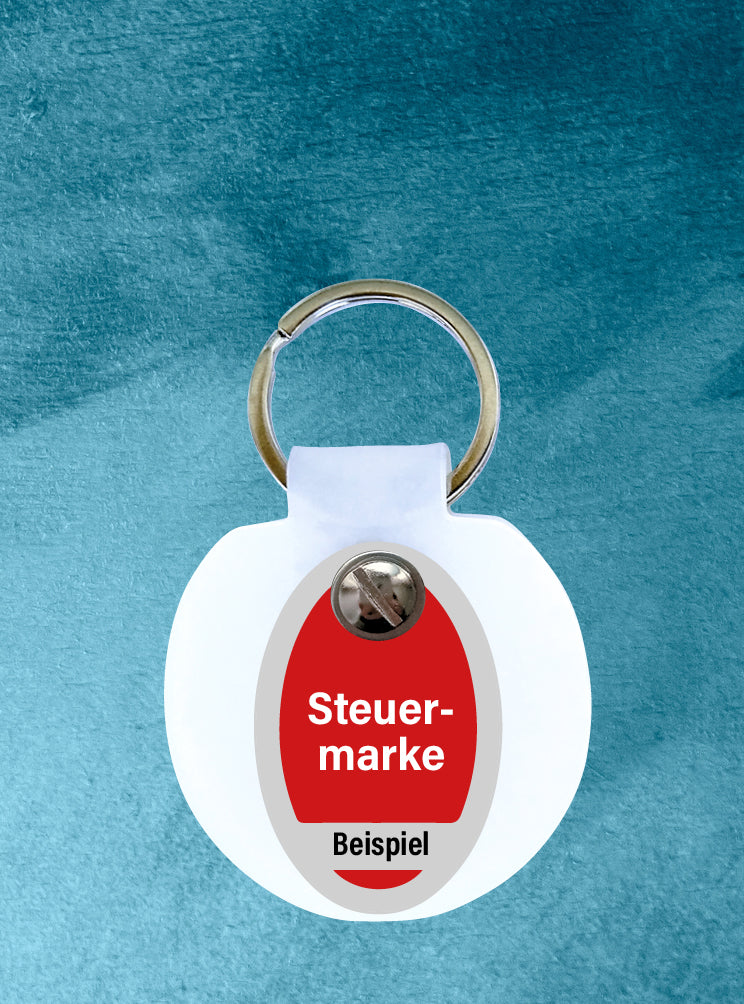 Humabu, der antiklimper Hundemarkenbund, Basic, weiß, Hundemarke geräuschlos, klapperfrei, Hundemarkentasche wetterfest