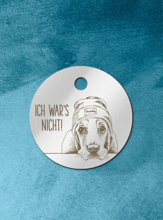 Humabu, der antiklimper Hundemarkenbund, Designmarke, hundemarke klapperfrei, hundemarkentasche wetterfest