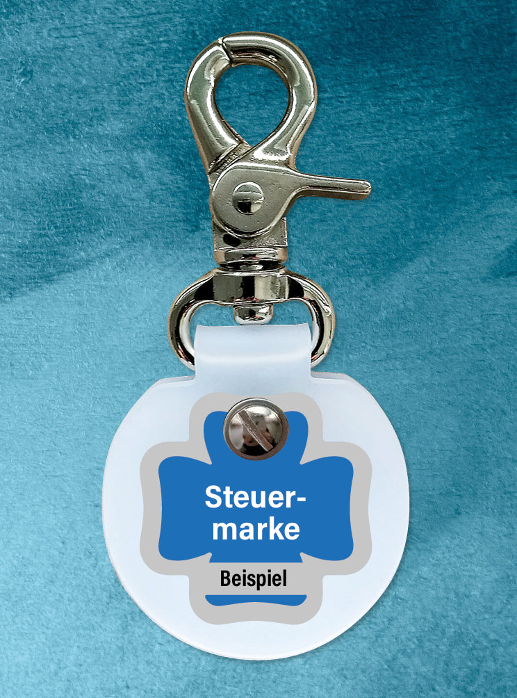 Humabu, der antiklimper Hundemarkenbund, Humabu Standard, Hundemarke geräuschlos, klapperfrei, Hundemarkentasche wetterfest