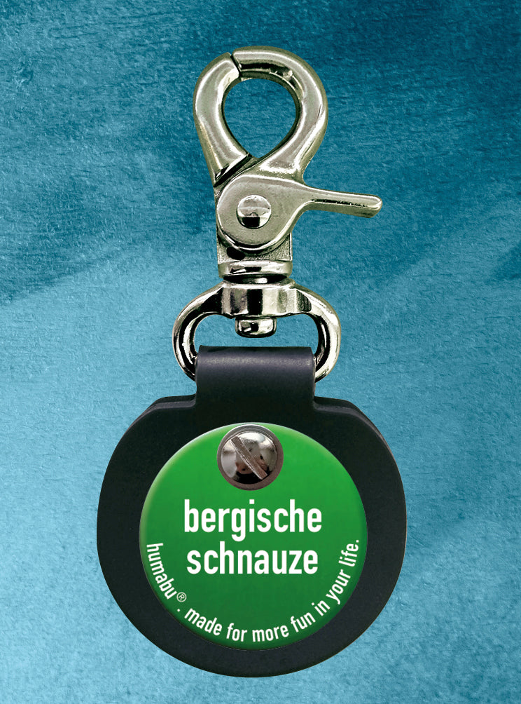 Humabu, der antiklimper Hundemarkenbund, Hundemarke "bergische schnauze", Hundemarke klapperfrei, Hundemarkentasche wetterfest