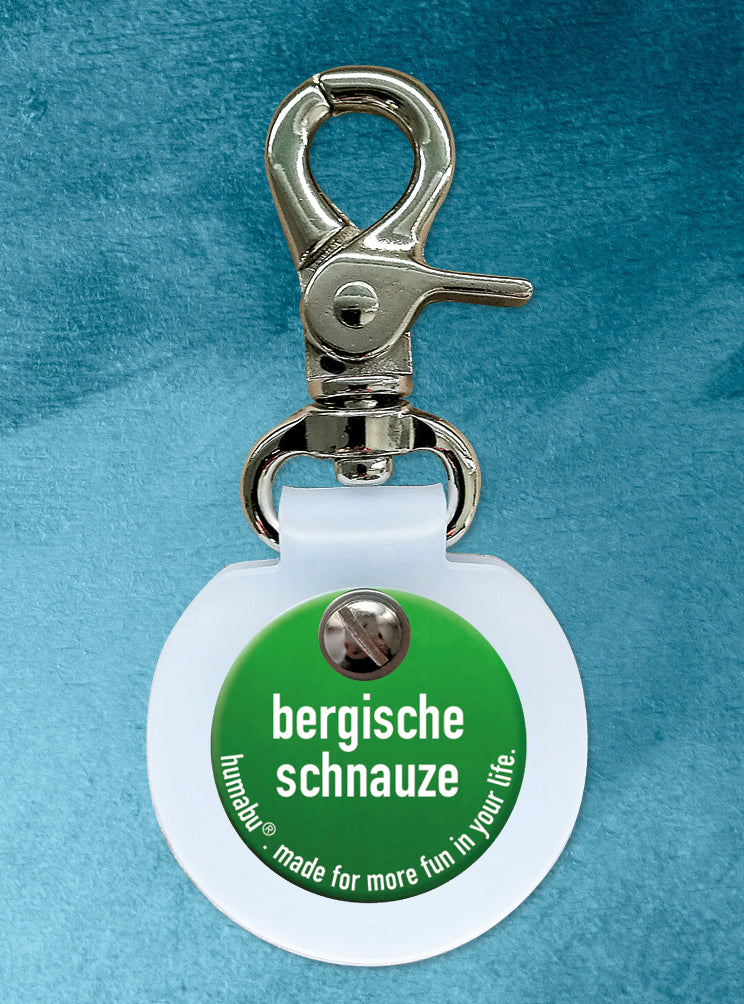 Humabu, der antiklimper Hundemarkenbund, Hundemarke "bergische schnauze", Hundemarke klapperfrei, Hundemarkentasche wetterfest