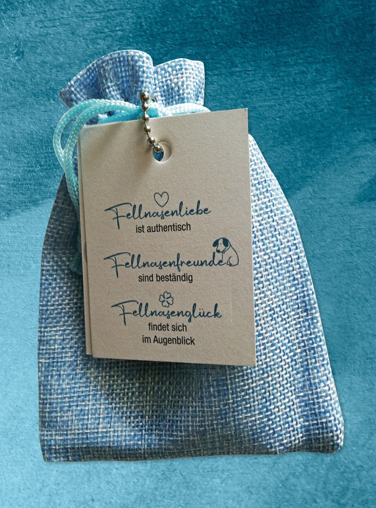 Humabu, der antiklimper Hundemarkenbund, for you Fellnase, Hundemarke klapperfrei, Hundemarkentasche wetterfest