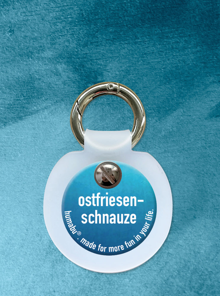 Humabu, der antiklimper Hundemarkenbund, Hundemarke "ostfriesen-schnauze", Hundemarke klapperfrei, Hundemarkentasche wetterfest