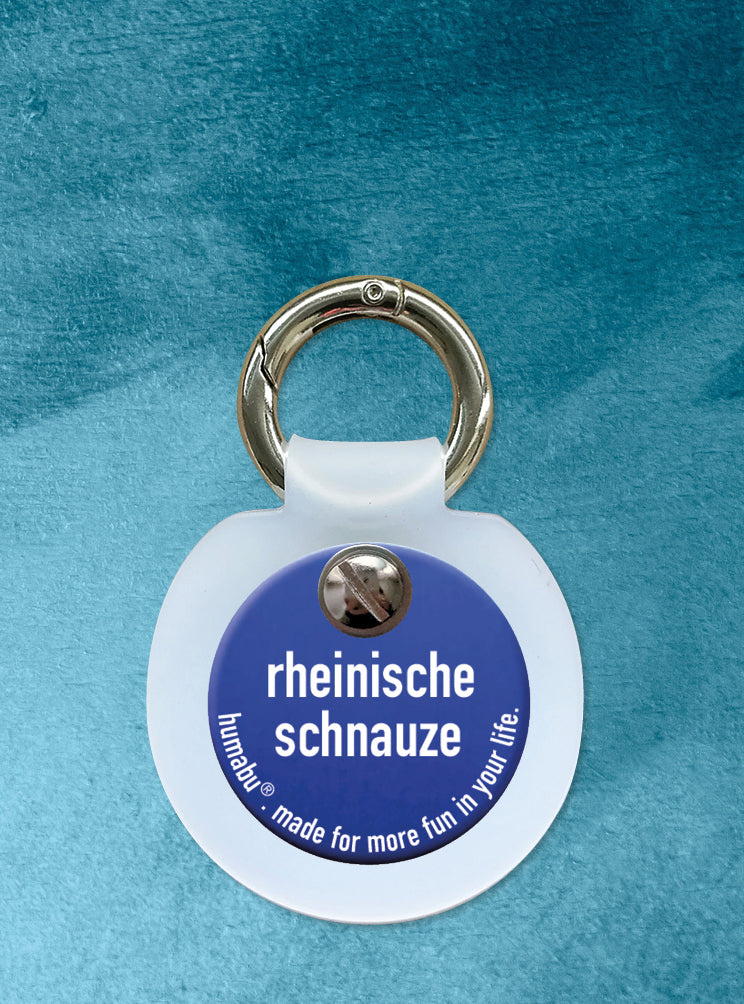 Humabu, der antiklimper Hundemarkenbund, Hundemarke "rheinische schnauze", Hundemarke klapperfrei, Hundemarkentasche wetterfest