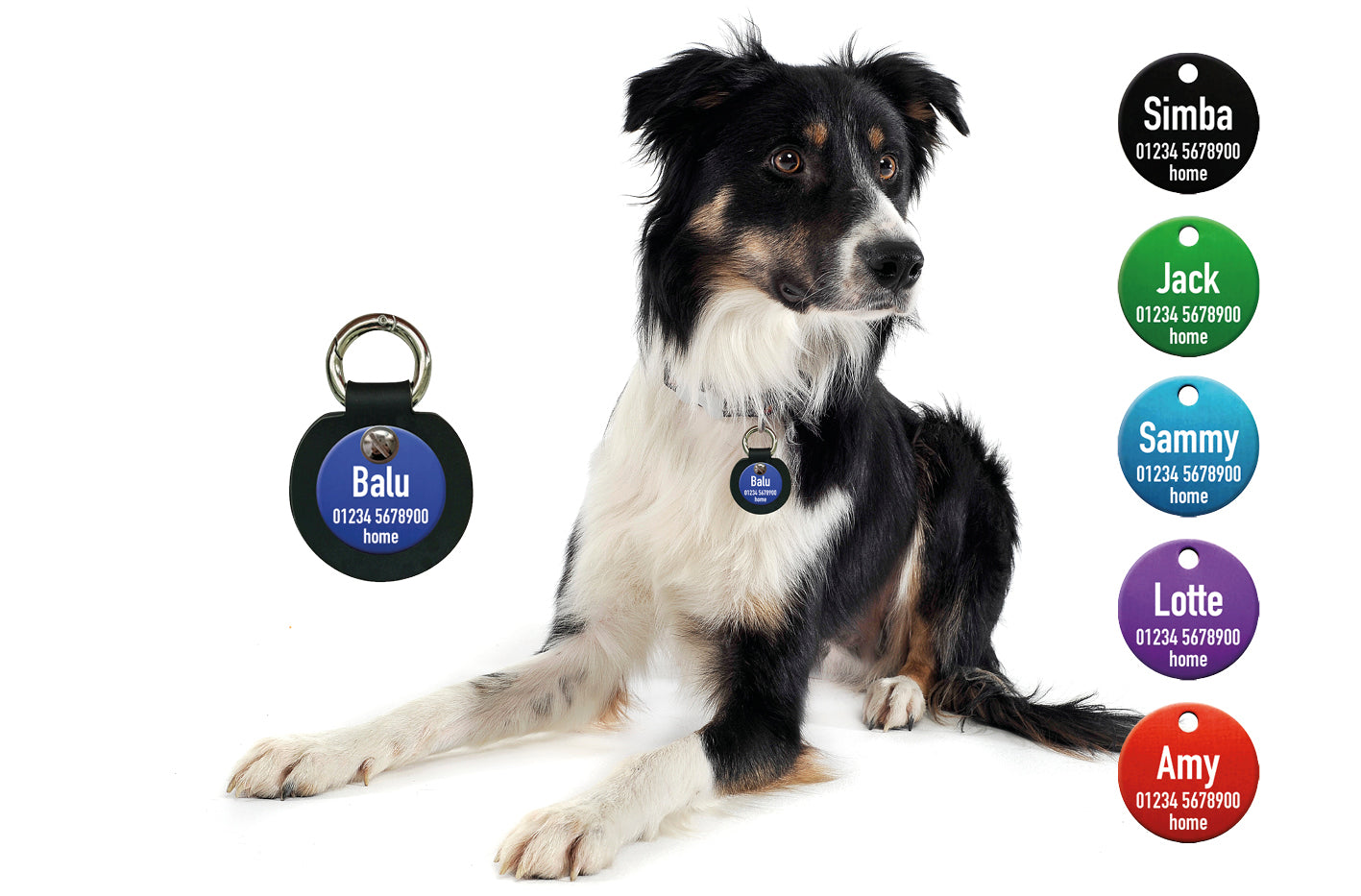 Humabu, der antiklimper Hundemarkenbund, Hundemarke klapperfrei, Hundemarkentasche wetterfest, Gravur