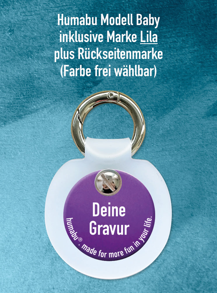 Humabu Geschenkset - persönliches Geschenk, Humabu Baby plus Hundemarke individuell graviert