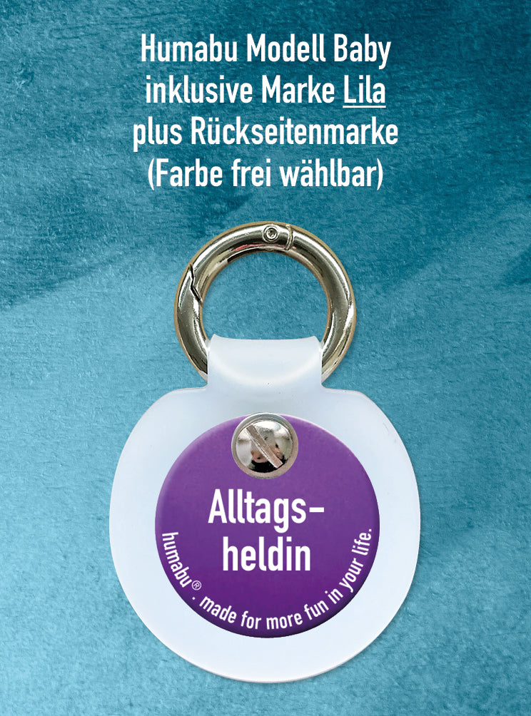Humabu Geschenkset - Hundemarke mit Gravur zum Schlüsselanhänger montiert
