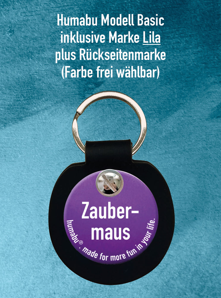 Humabu Geschenkset - personalisierter Schlüsselanhänger bestehend aus dem Basic-Modell und Hundemarken graviert