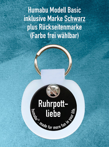 Humabu Geschenkset - Hundemarke graviert und am Humabu Basic montiert, ausgefallene Geschenkidee