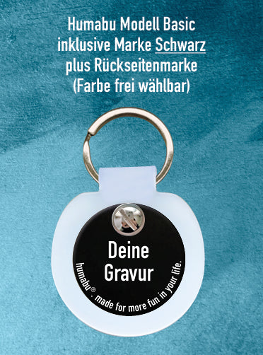 Humabu Geschenkset - Hundemarke selbst gestalten, am Humabu Basic montiert