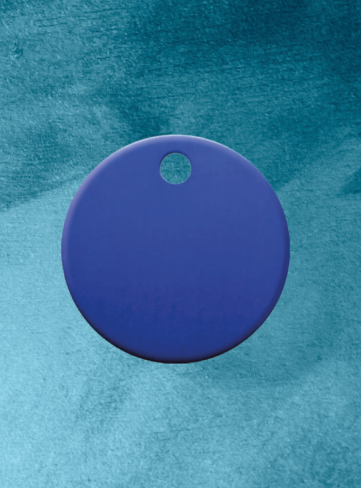 Humabu Hundemarke Rund Blau