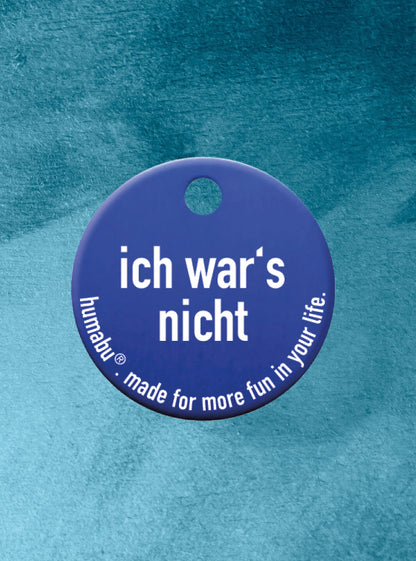 Humabu - Hundemarke Blau mit Gravur "ich war's nicht"