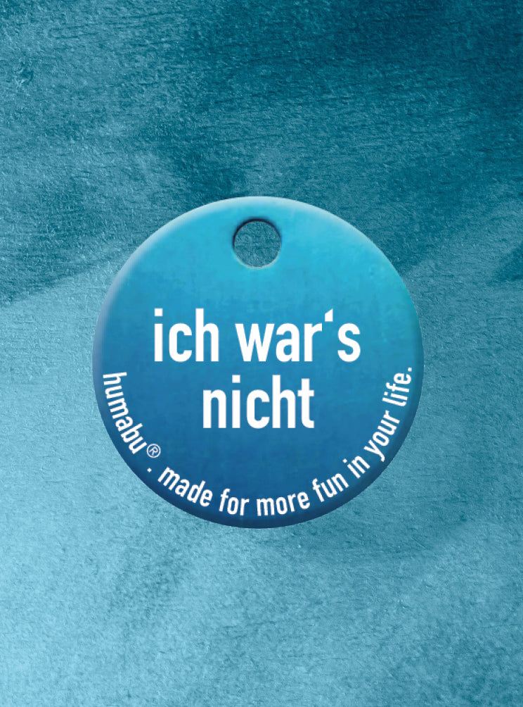 Humabu - Hundemarke Türkis mit Gravur "ich war's nicht"