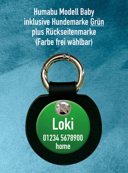Humabu Set – Hundemarke geräuschlos und mit Gravur