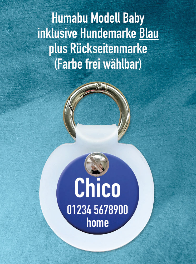 Humabu Set – Hundemarke personalisiert und montiert fürs Tragen ohne Geräusche