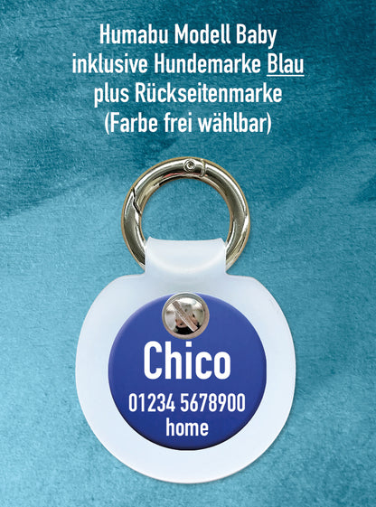 Humabu Set – Hundemarke personalisiert und montiert fürs Tragen ohne Geräusche