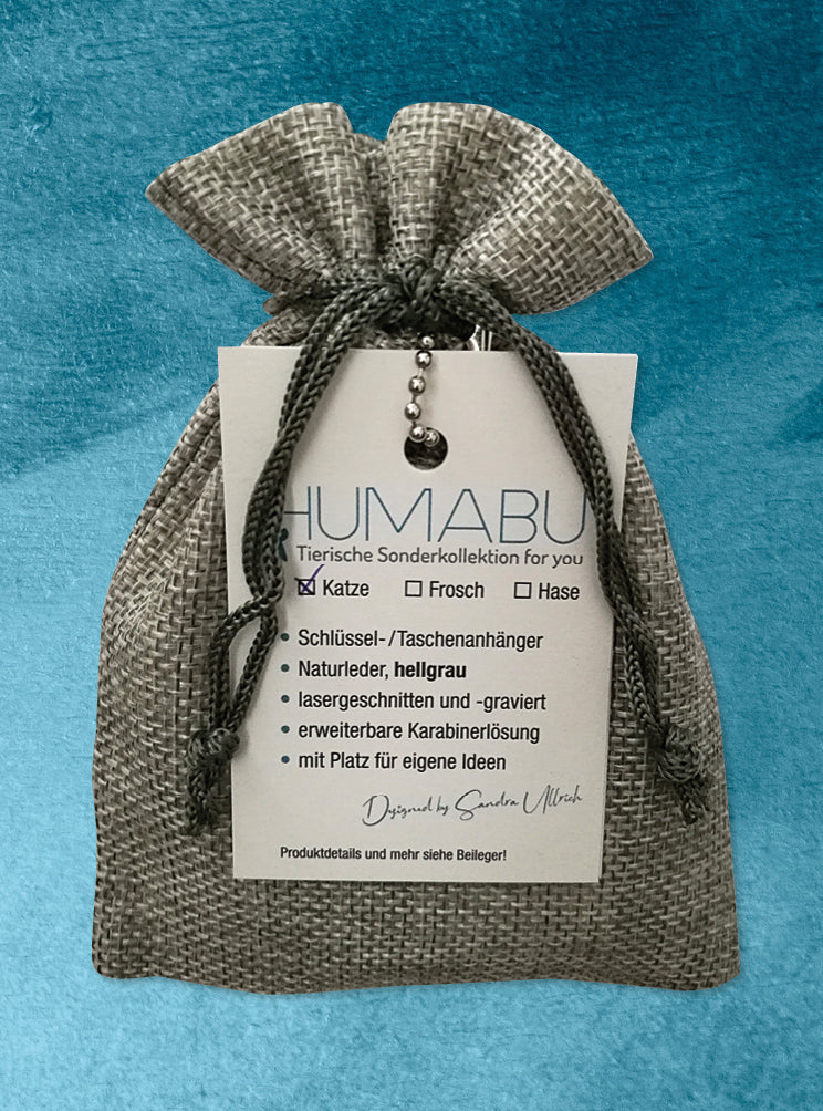 Humabu for you - Taschenanhänger Katze, als Geschenk verpackt
