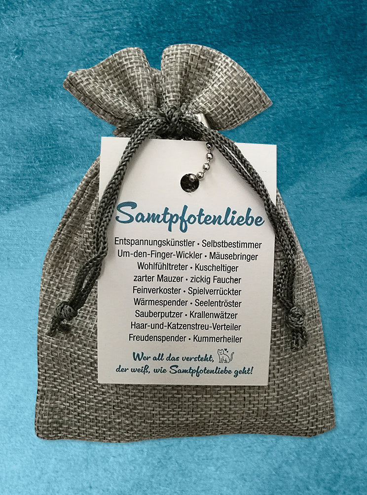 Humabu for you - Taschenanhänger Katze, als Geschenk verpackt