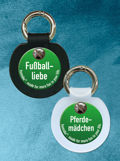 Humabu - Hundemarke mit Gravur, Beispiel am Humabu Baby montiert