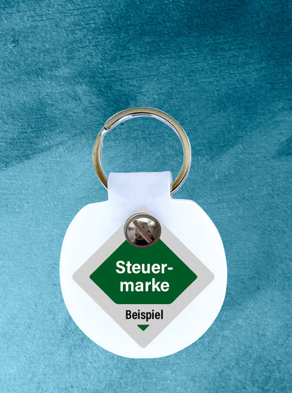 Humabu, der antiklimper Hundemarkenbund, Basic,  weiß, Hundemarke geräuschlos, klapperfrei, Hundemarkentasche wetterfest