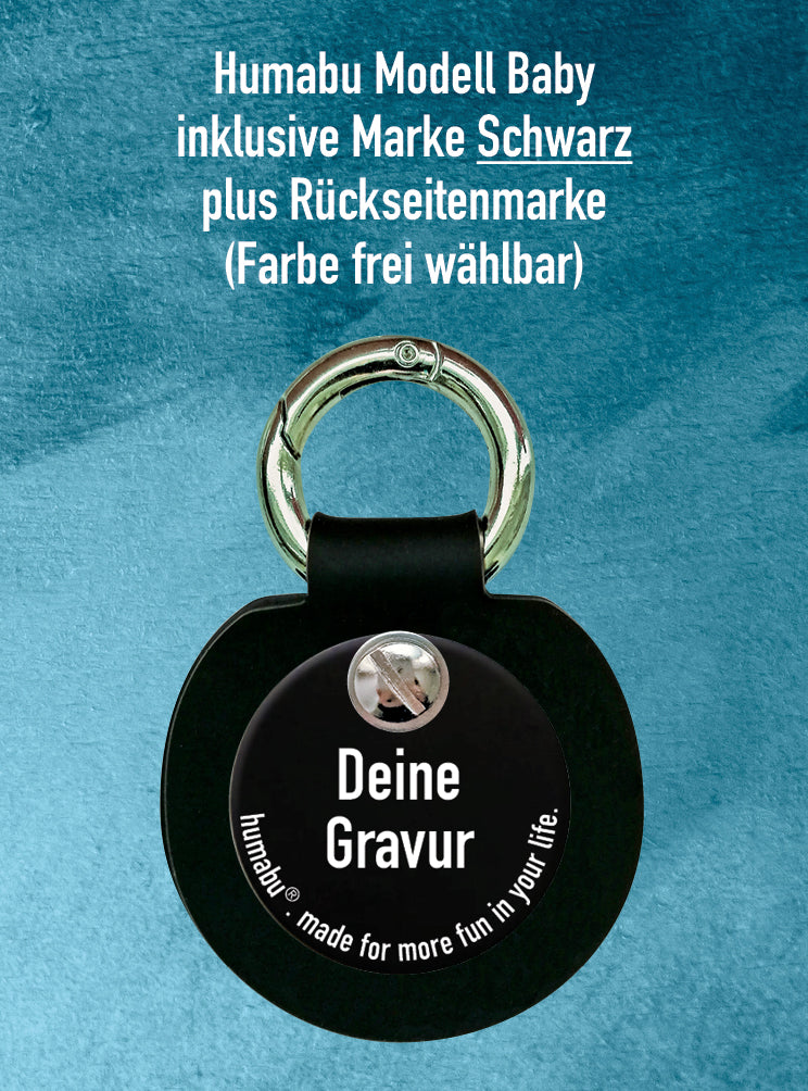 Humabu, der antiklimper Hundemarkenbund, Baby, Hundemarke klapperfrei, geräuschlos