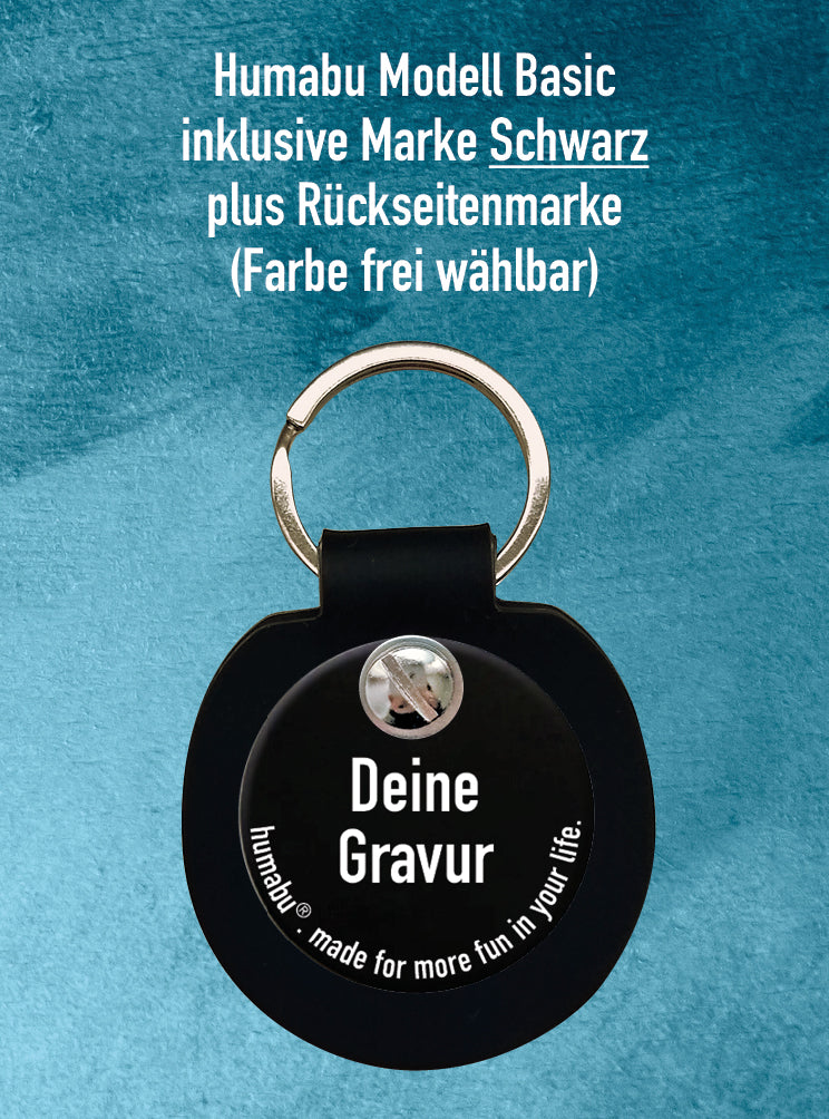 Humabu, der antiklimper Hundemarkenbund, Basic, Hundemarke klapperfrei, geräuschlos, Hundemarkentasche