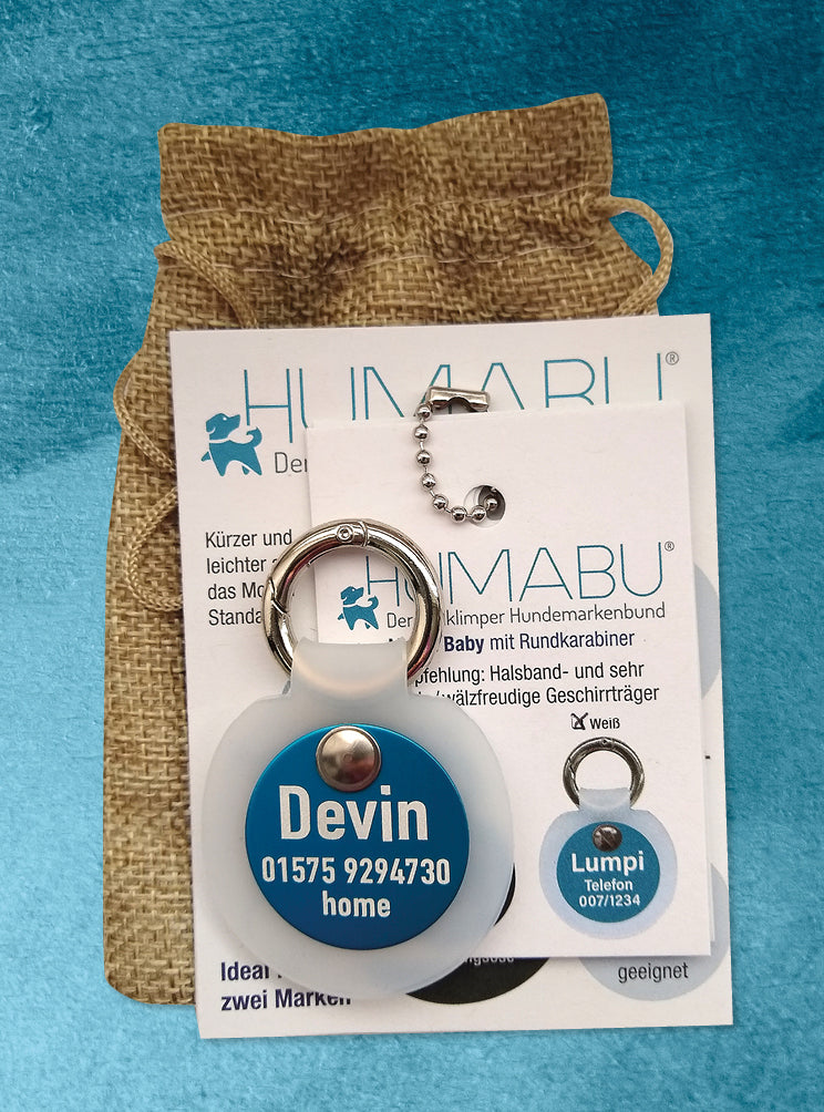 Humabu, der anriklimper Hundemarkenbund, Baby, Hundemarke geräuschlos, klapperfrei