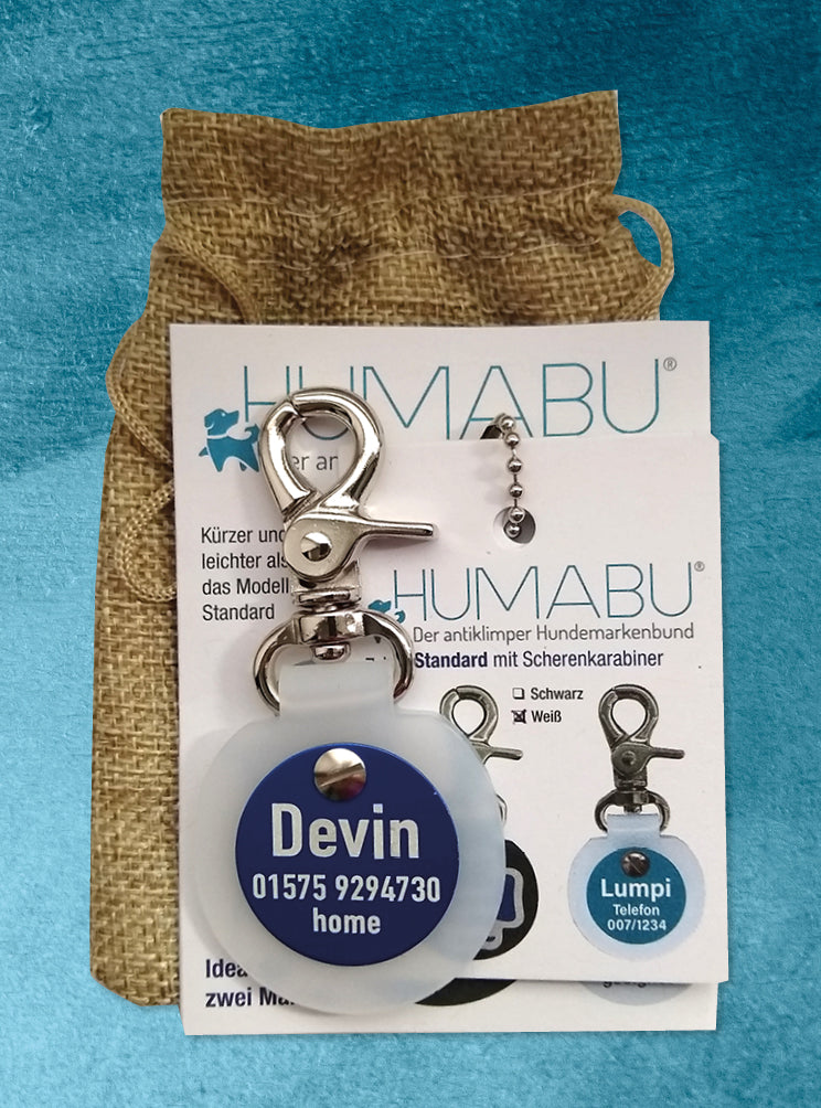Humabu, der antiklimper Hundemarkenbund, Standard, Hundemarke geräuschlos, klapperfrei