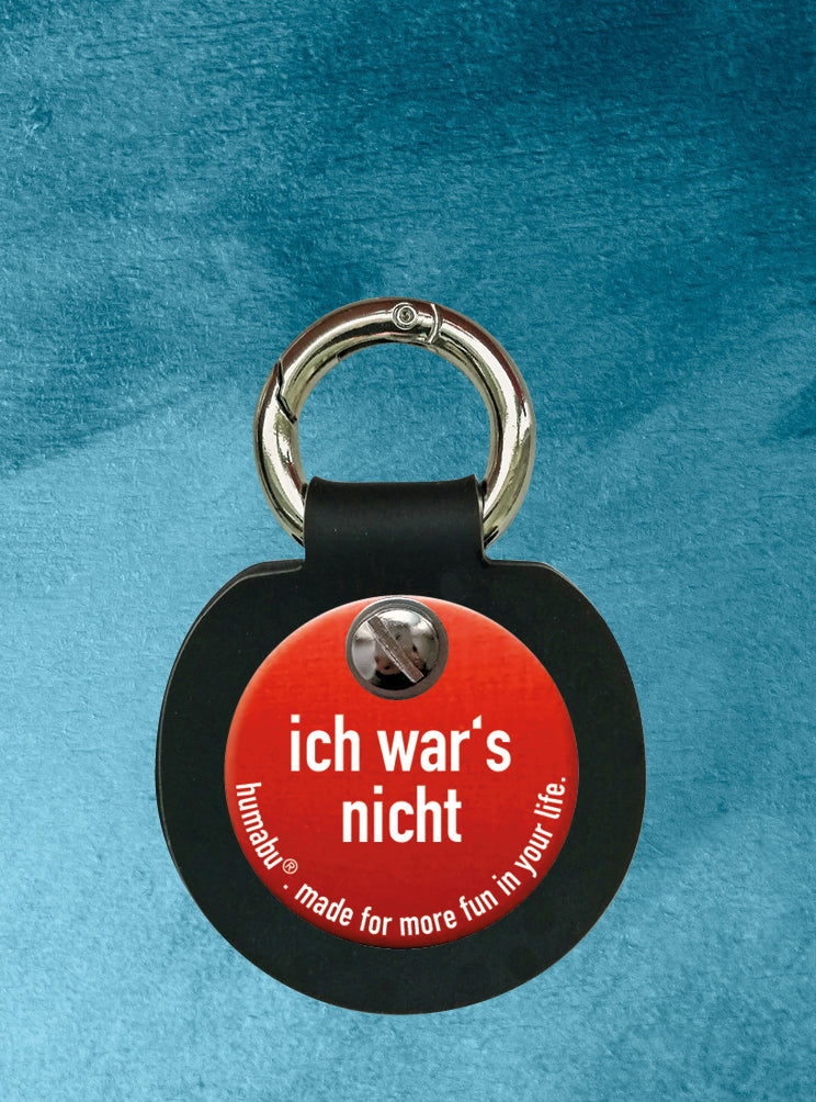Humabu, der antiklimper Hundemarkenbund, Hundemarke "ich wars nicht", Hundemarke klapperfrei, Hundemarkentasche wetterfest