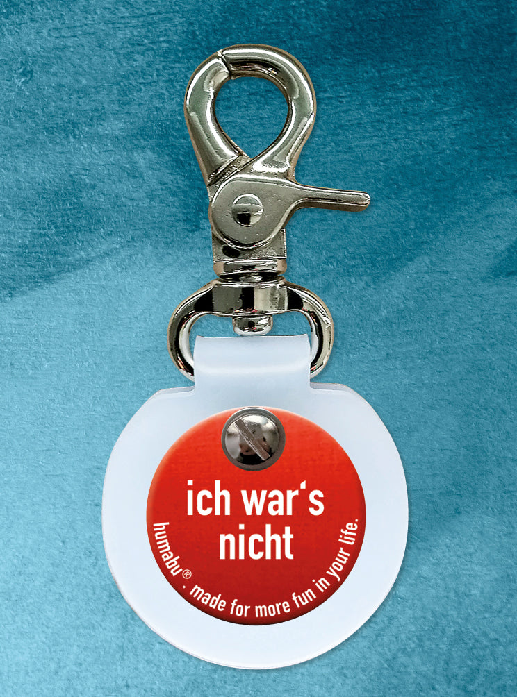 Humabu, der antiklimper Hundemarkenbund, Hundemarke "ich wars nicht", Hundemarke klapperfrei, Hundemarkentasche wetterfest