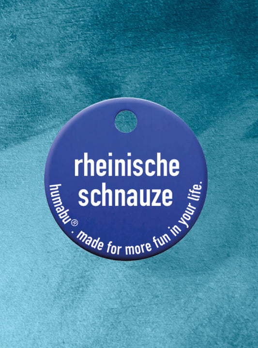 Humabu, der antiklimper Hundemarkenbund, Hundemarke "rheinische schnauze", Hundemarke klapperfrei, Hundemarkentasche wetterfest